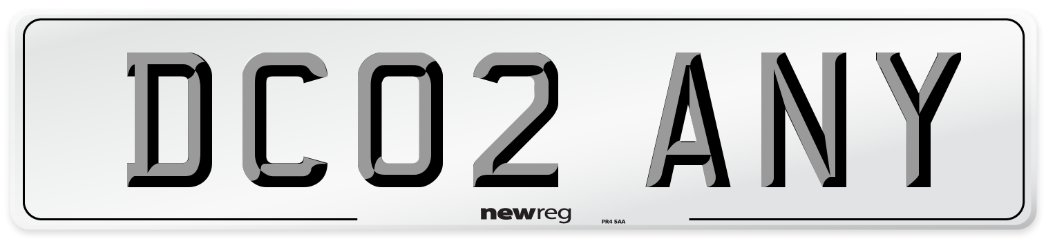 DC02 ANY Number Plate from New Reg